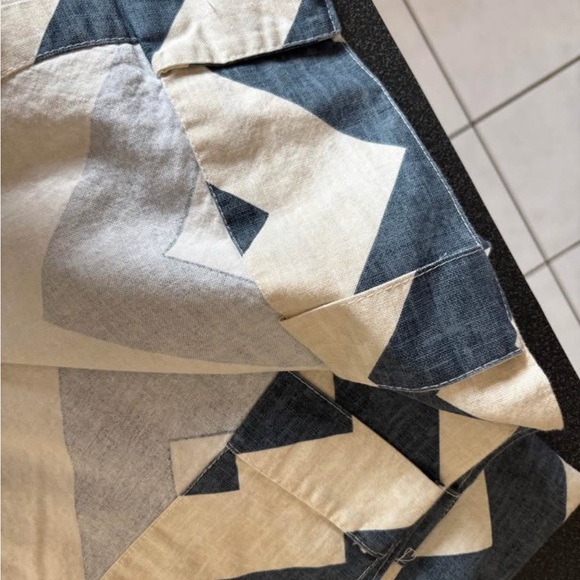 West Elm Chevron Curtains in Navy and White - Picture 3 of 5